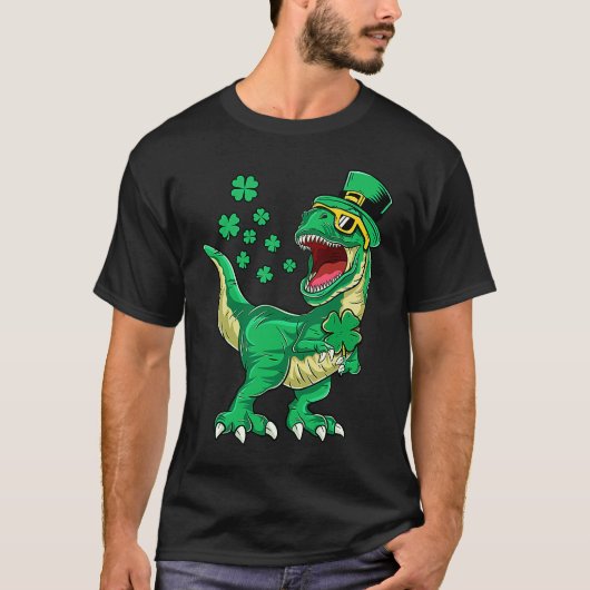 Irish Dinosaur T rex Happy St Patrick's Day Toddle T-shirt (Voorkant)