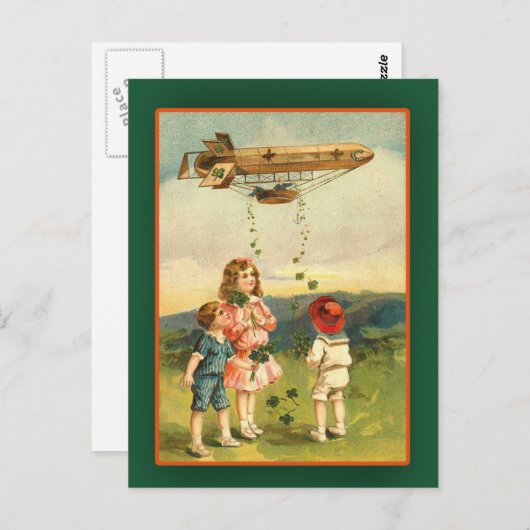 Irish Dirigible St. Patrick's Day Cards Briefkaart (Voorkant / Achterkant)