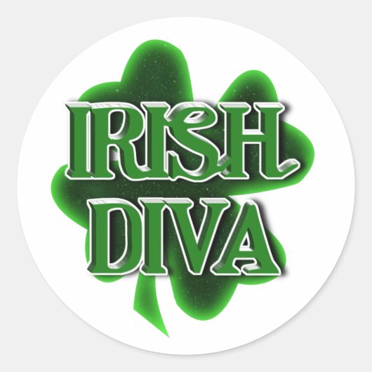 Irish Diva St. Patrick's Day Ronde Sticker (Voorkant)