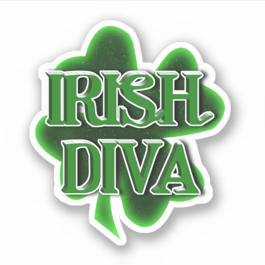 Irish Diva St. Patrick's Day Sticker (Voorkant)