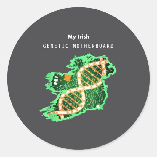 Irish Dna Ireland Motherboard  Ronde Sticker (Voorkant)