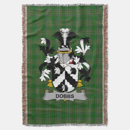 Irish Dobbs Coat of Arms Family Crest Ireland Deken (Voorkant Verticaal)