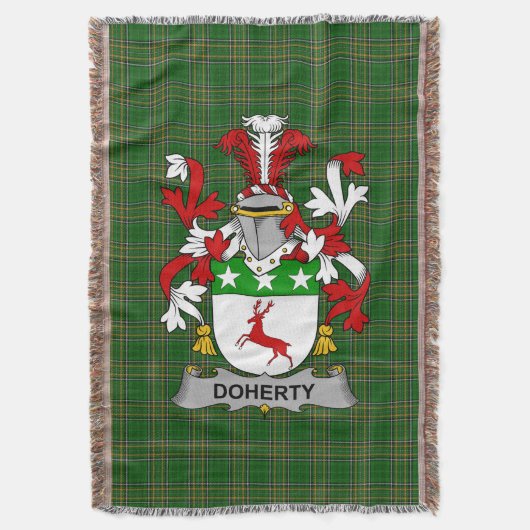 Irish Doherty of O_Doherty Wapenschild Familie Aut Deken (Voorkant Verticaal)