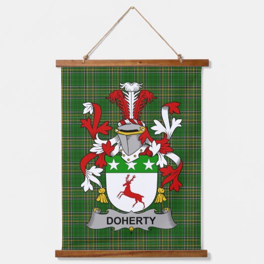 Irish Doherty or O_Doherty Coat of Arms Family Cre Hangend Wandkleed (Voorkant)