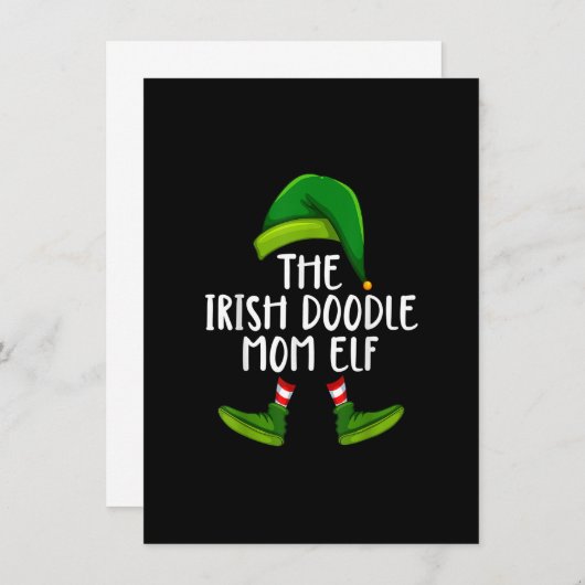Irish Doodle Mam Dog Elf Funny Kerstmis Pajama X Kaart (Voorkant / Achterkant)