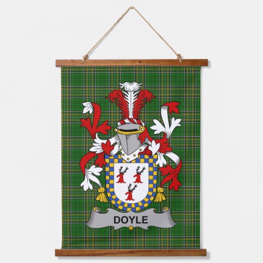 Irish Doyle or O_Doyle Coat of Arms Family Crest Hangend Wandkleed (Voorkant)