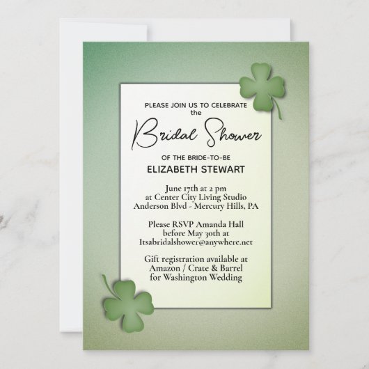 Irish Dream Bridal Shower Kaart (Voorkant)