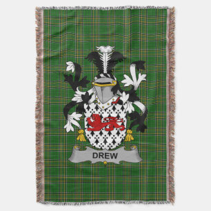 Irish Drew Coat of Arms Family Crest Ireland Deken