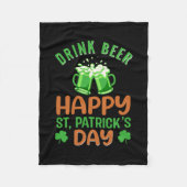 Irish Drink Beer Happy St Patrick S Day Fleece Deken (Voorkant)