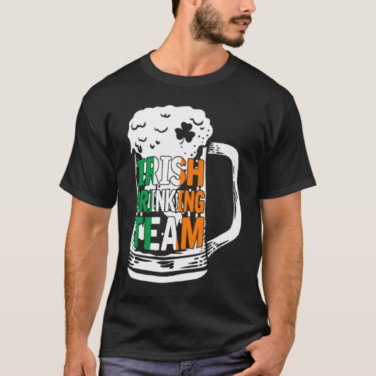 Irish Drinking Team Beer  Ireland Flag Patrick's D T-shirt (Voorkant)