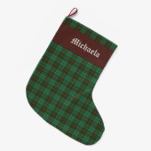 Irish Dublin Green Tartan  Grote Kerstsok (Voorkant (Hangend))