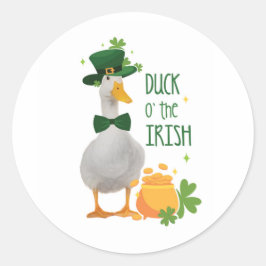 Irish Duck St. Patricks Day Ronde Sticker