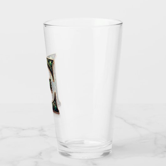Irish E Monogram pint glass Glas (Links)