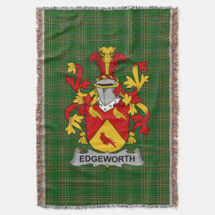 Irish Edgeworth Coat of Arms Family Crest Ireland Deken