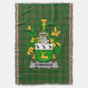 Irish Edwards Coat of Arms Family Crest Ireland Deken