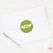 Irish Elegance Gold & Green Wedding Favor Ronde Sticker (Envelop)