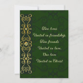 Irish Elegant Gold Abstract Dark Green Wedding Save The Date (Achterkant)