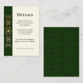 Irish Elegant Gold Artwork Abstract Green Wedding Informatiekaartje (Voorkant / Achterkant)