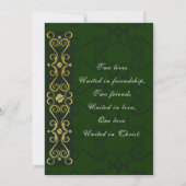 Irish Elegant Gold Artwork on Green Christelijk Kaart (Achterkant)