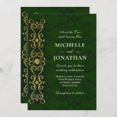 Irish Elegant Gold Artwork on Green Christelijk Kaart (Voorkant / Achterkant)