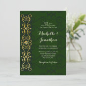 Irish Elegant Gold op donkergroen Christelijk huwe Kaart (Staand voorkant)