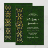 Irish Elegant Gold op donkergroen Christelijk huwe Kaart (Voorkant / Achterkant)