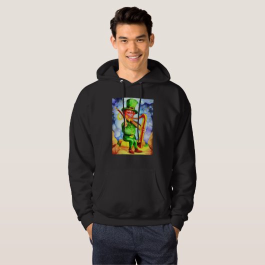 Irish Elf With Fiddle and Harp Hoodie (Voorkant volledig)