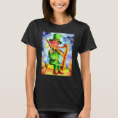 Irish Elf With Fiddle and Harp T-shirt (Voorkant)