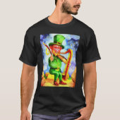 Irish Elf With Fiddle and Harp T-shirt (Voorkant)