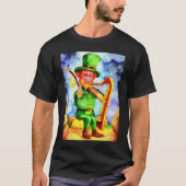 Irish Elf With Fiddle and Harp T-shirt (Voorkant)