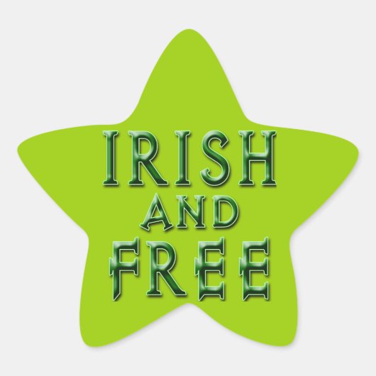 IRISH en VRIJ voor St. Patrick's Day Ster Sticker (Voorkant)
