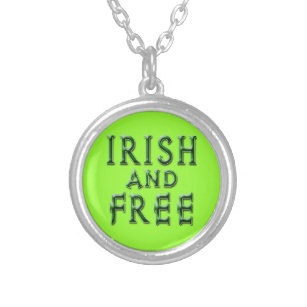 IRISH en VRIJ voor St. Patrick's Day Zilver Vergulden Ketting