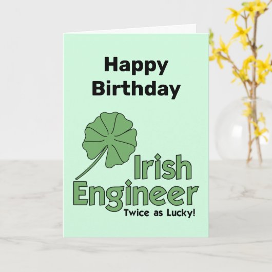 Irish Engineer Verjaardag Kaart (Gele Bloem)
