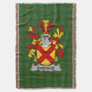 Irish Eustace Coat of Arms Family Crest Ireland Deken