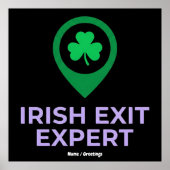 Irish Exit Expert Funny St Patricks Day Introvert  Poster (Voorkant)