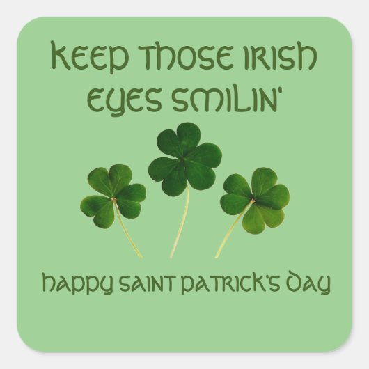 IRISH EYES ST. PATRICK'S DAY Square Stickers (Voorkant)