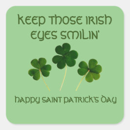 IRISH EYES ST. PATRICK'S DAY Square Stickers