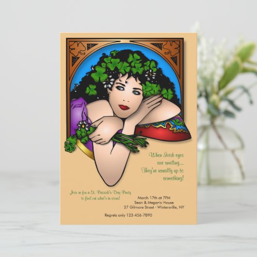 Irish Eyes St. Patrick's Day Uitnodiging (Staand voorkant)