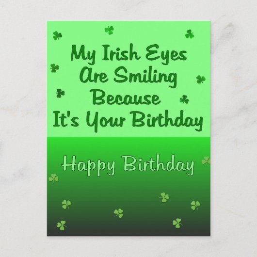 Irish Eyes Verjaardag Briefkaart (Voorkant)