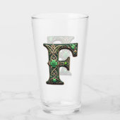 Irish F Monogram Pint Glass Glas (Achterkant)
