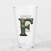 Irish F Monogram Pint Glass Glas (Voorkant)