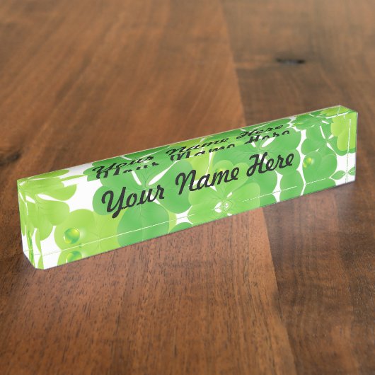 Irish Fab Shamrock Design Naambordje (Zijkant)