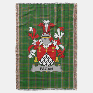 Irish Fagan Coat of Arms Family Crest Ireland Deken