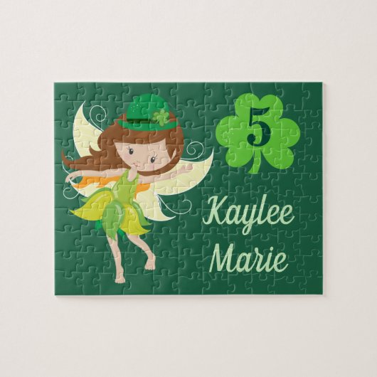 Irish Fairy Girl Cute Custom Green Legpuzzel (Horizontaal)