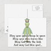 Irish Fairy Meisje 1 - Iers Quote Briefkaart (Voorkant / Achterkant)
