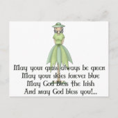 Irish Fairy Meisje 1 - Iers Quote Briefkaart (Voorkant)
