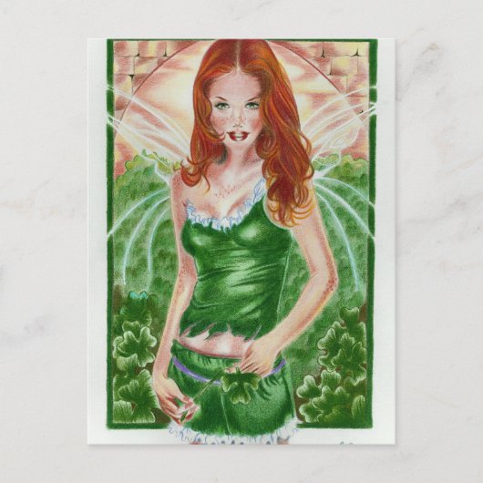 Irish Fairy Shamrock Briefkaart (Voorkant)