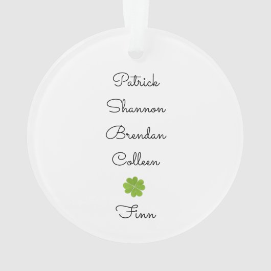 Irish Family Shamrock Green Pet Keepomwille Ornament (achterkant)