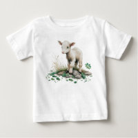 Irish Farmhouse | Cute Lamb in Clover Baby T-Shirt