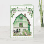 Irish Farmhouse | Groene Barn | Birthday Kaart (Voorkant)